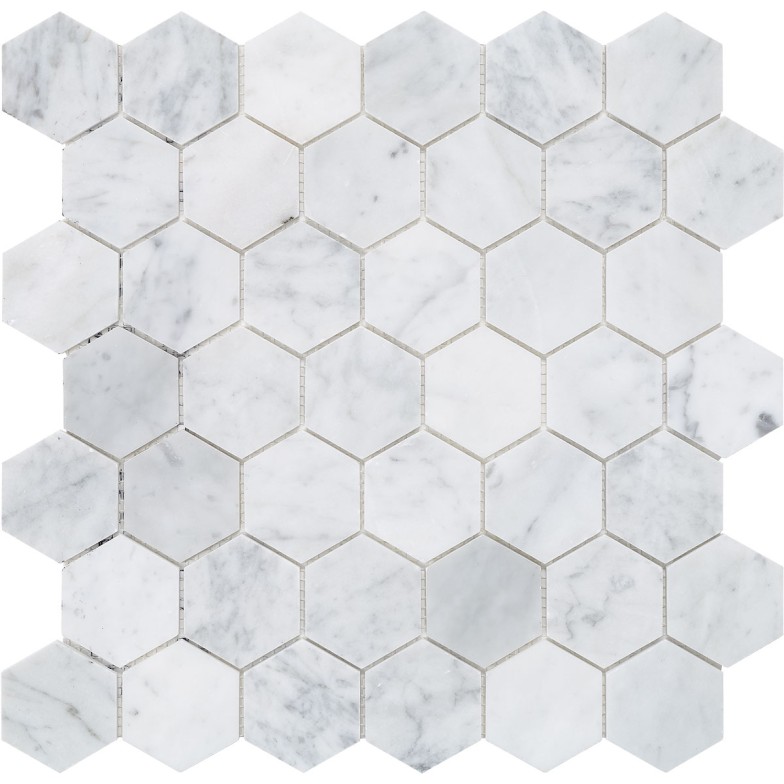 Плитка Мозаїка MOZAICO DE LUX C-MOS HEXAGON BIANCO CARRARA POL 30,5х30,5 см, 1кв.м.