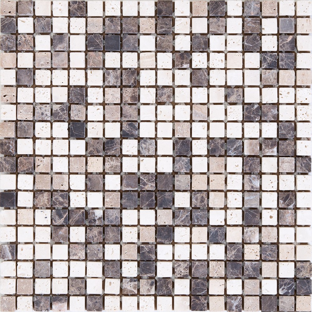 Плитка Мозаїка Mozaico de LUX K-MOS TRAVERTINO MIX EMPERADOR (15X15) Плитка Мозаїка Mozaico de LUX K-MOS TRAVERTINO MIX EMPERADOR (15X15)