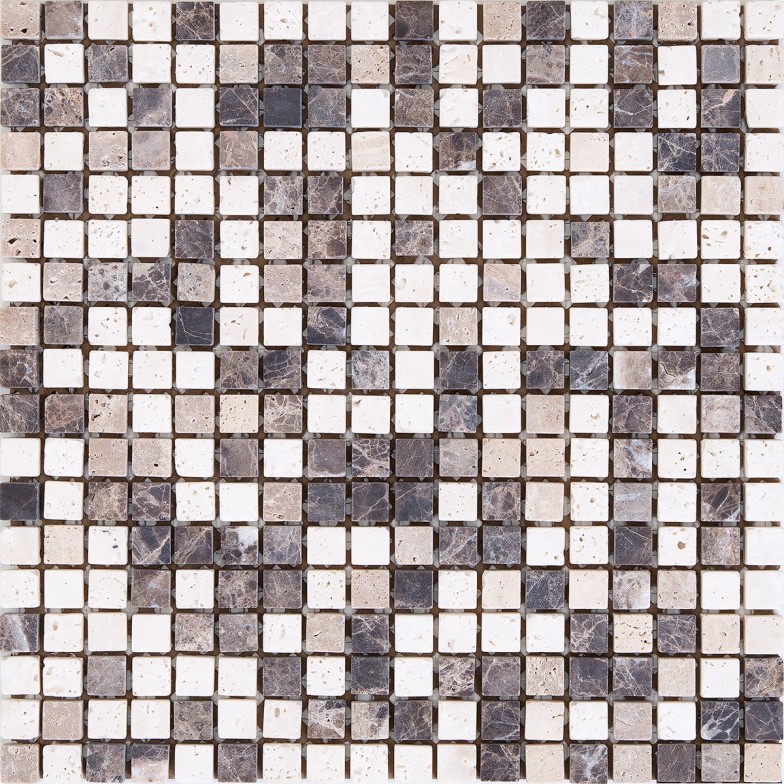 Плитка Мозаїка Mozaico de LUX K-MOS TRAVERTINO MIX EMPERADOR (15X15)