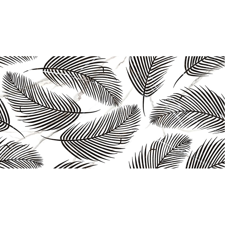 Плитка Nero E Bianco leaf чорний 300х600