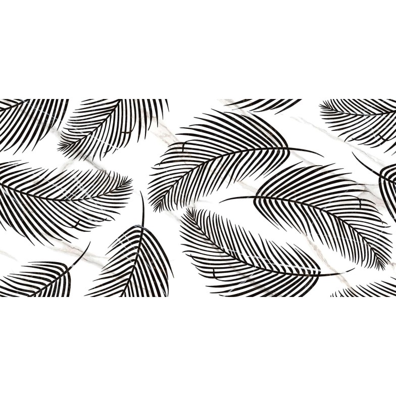 Плитка Nero E Bianco leaf чорний 300х600