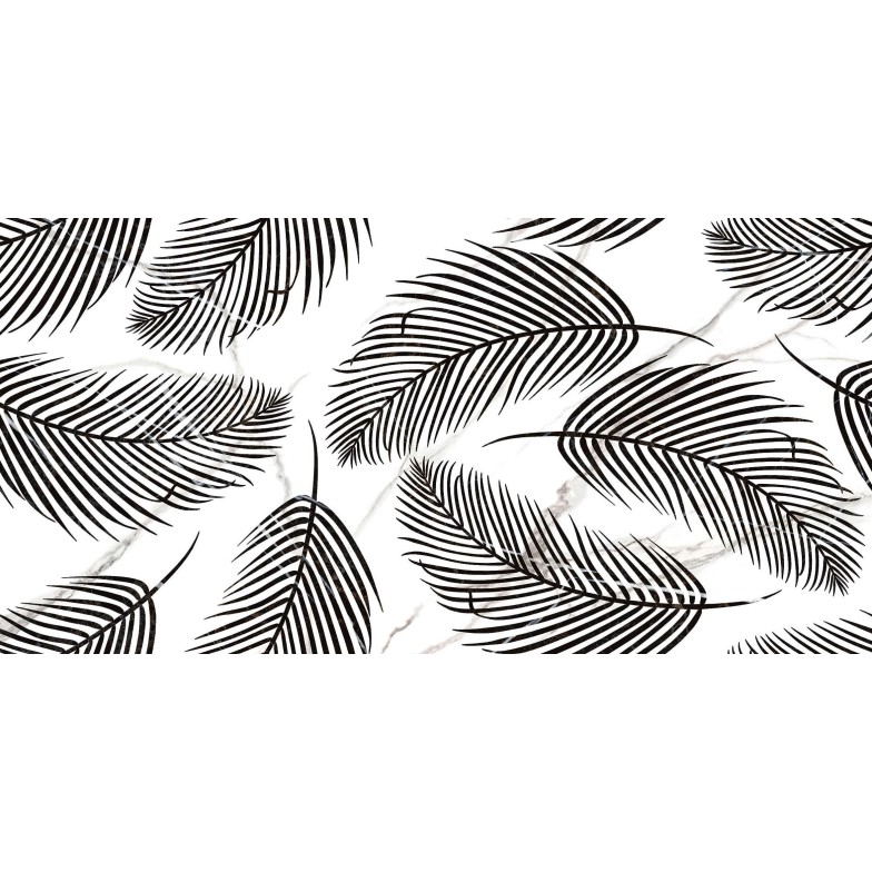 Плитка Nero E Bianco leaf чорний 300х600