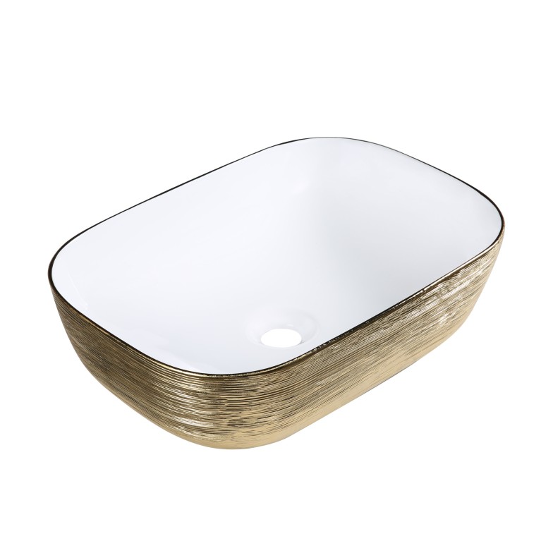 Умивальник Star glow біло-золотий 500x400