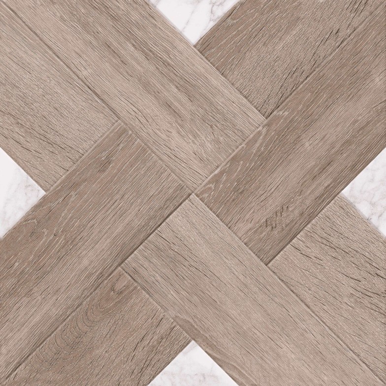 Плитка Marmo Wood Cross темно-бежевий 400х400x7