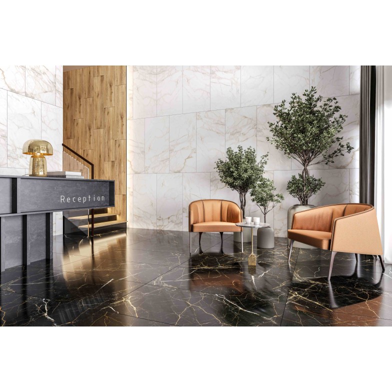 Плитка Marmo Perlanera чорний 1200х600х8