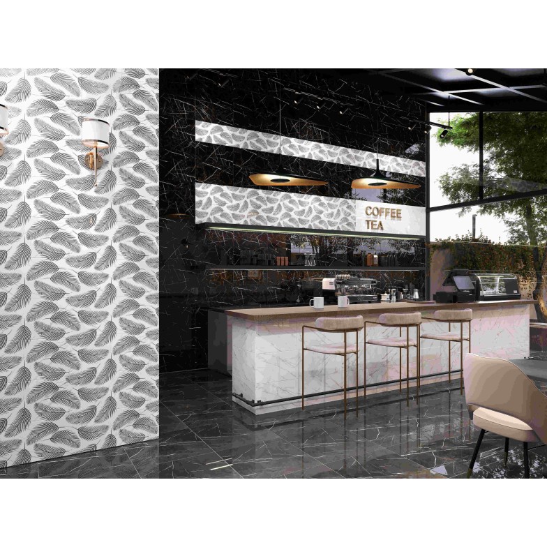 Плитка Nero E Bianco чорний 300x600