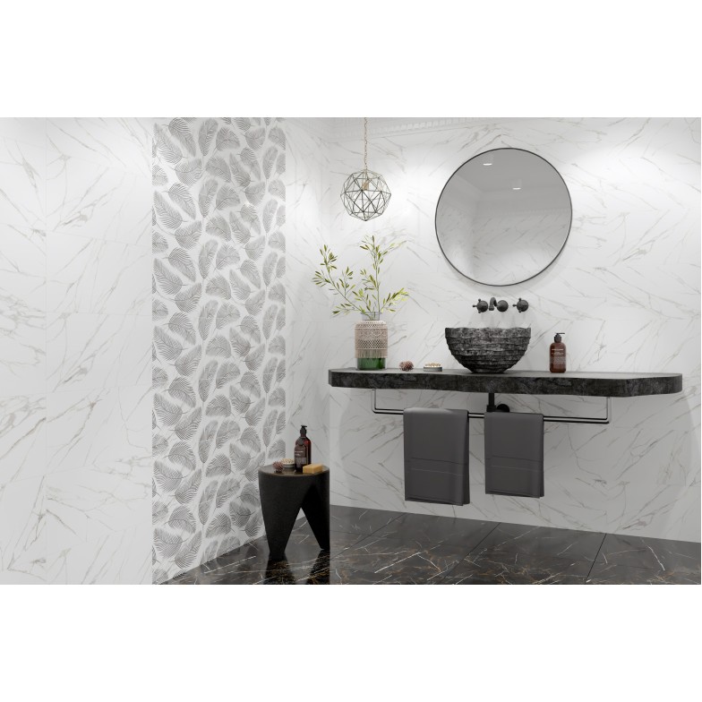 Плитка Nero E Bianco leaf сірий 300x600