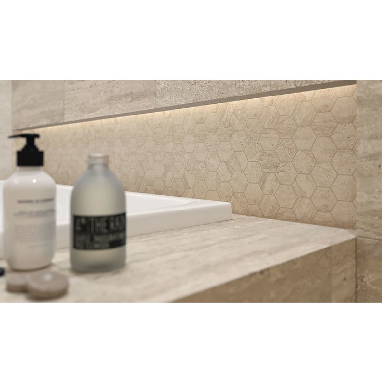 Мозаїка Sunlight Stone Beige Hexagon 220x255x6 Paradyz