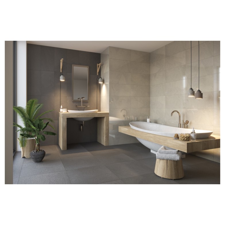 Плитка керамогранітна Rockstone Grafit RECT STR 598x598x9 Paradyz
