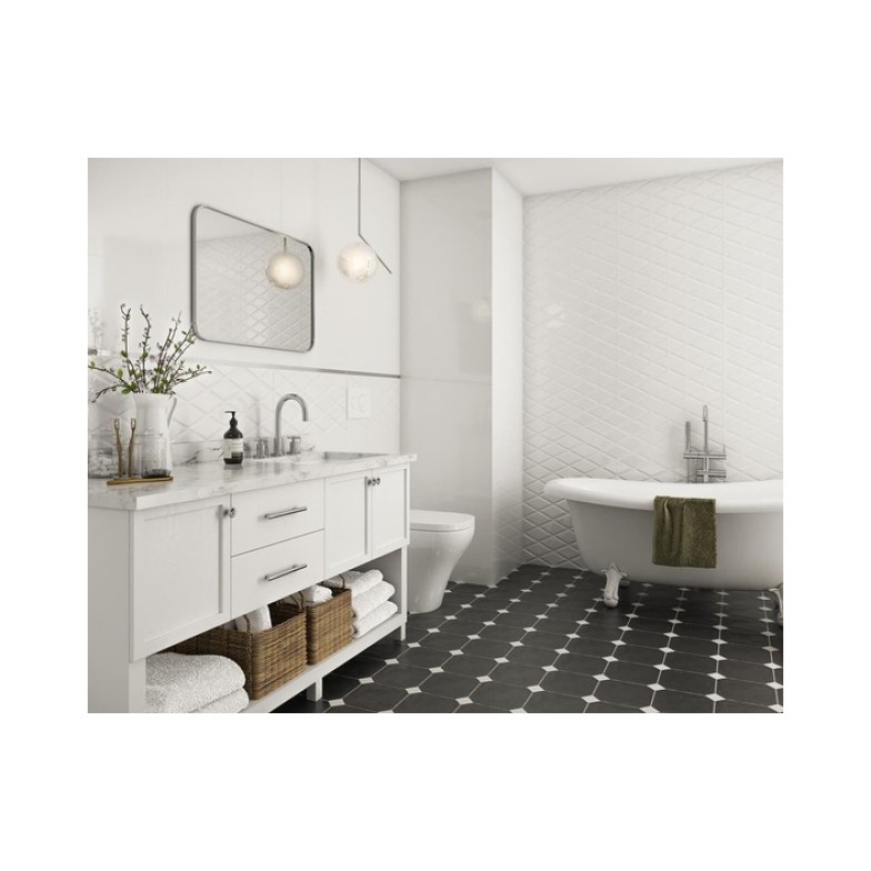 Плитка стінова Moonlight Bianco A RECT STR 295x595x9 Paradyz