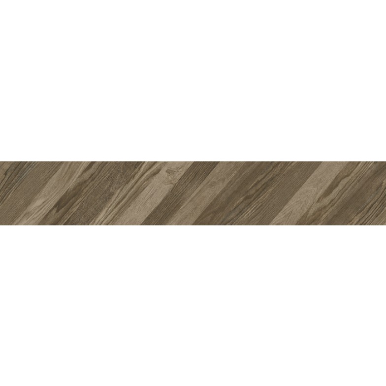 Плитка керамогранітна Wood Chevron Right коричневий 150x900x10 Golden Tile