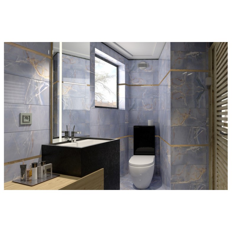 Плитка керамогранітна Onyx блакитний 607x607x10 Golden Tile