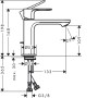 Змішувач для раковини Hansgrohe Rebris E 72557000 з донним клапаном