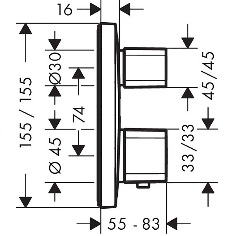 Зовнішня частина Hansgrohe Ecostat E 15708000