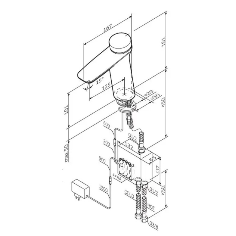 Змішувач для умивальника АМ.РМ Inspire V2.0 F50A02400