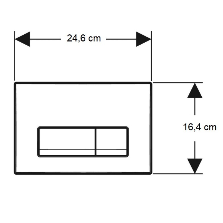 Клавіша змиву Geberit, Delta50 115.119.46.1, з подвійним змивом: Матовий хром