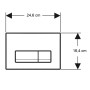 Клавіша змиву Geberit, Delta50 115.119.46.1, з подвійним змивом: Матовий хром