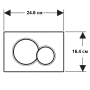 Клавіша змиву Geberit Sigma01, 115.770.JQ.5, подвійний змив, лакований матовий хром, с легкоочисною поверхнею, декоративні кільця хром глянець