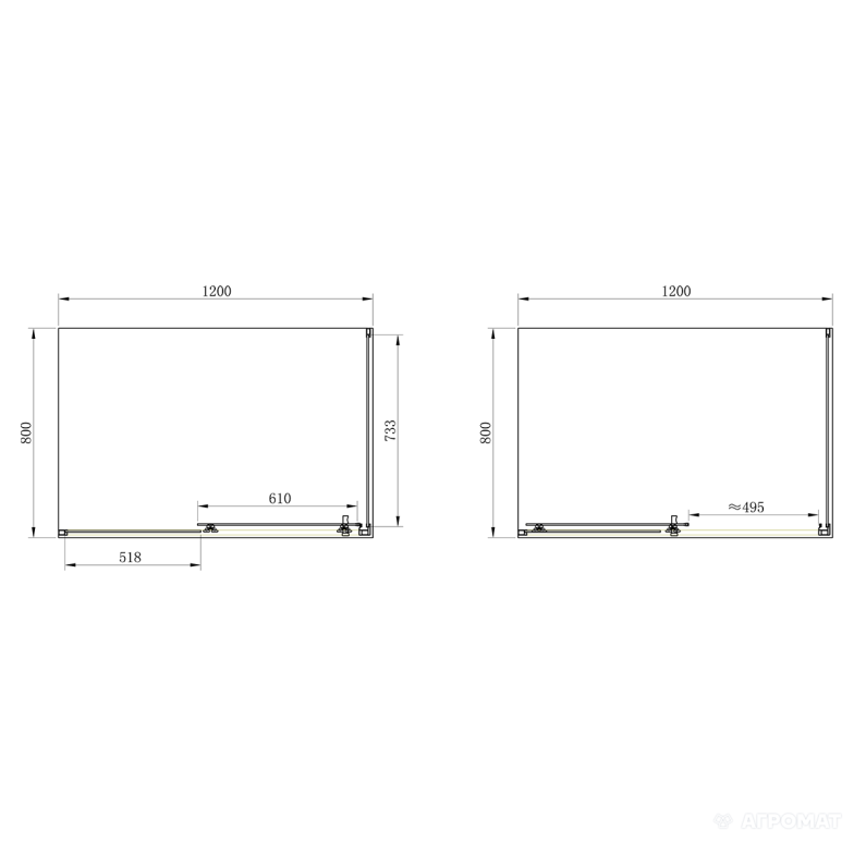 Душова кабіна PRIMERA Frame SHRC55126 120х80 см, скло прозоре