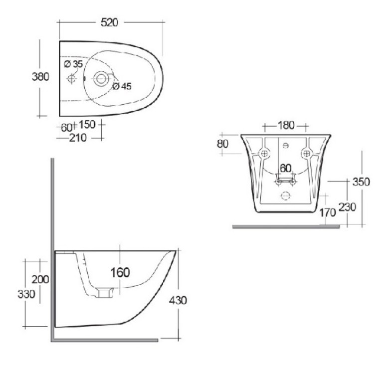 Біде підвісне RAK Ceramics Sensation SENBD2101AWHA