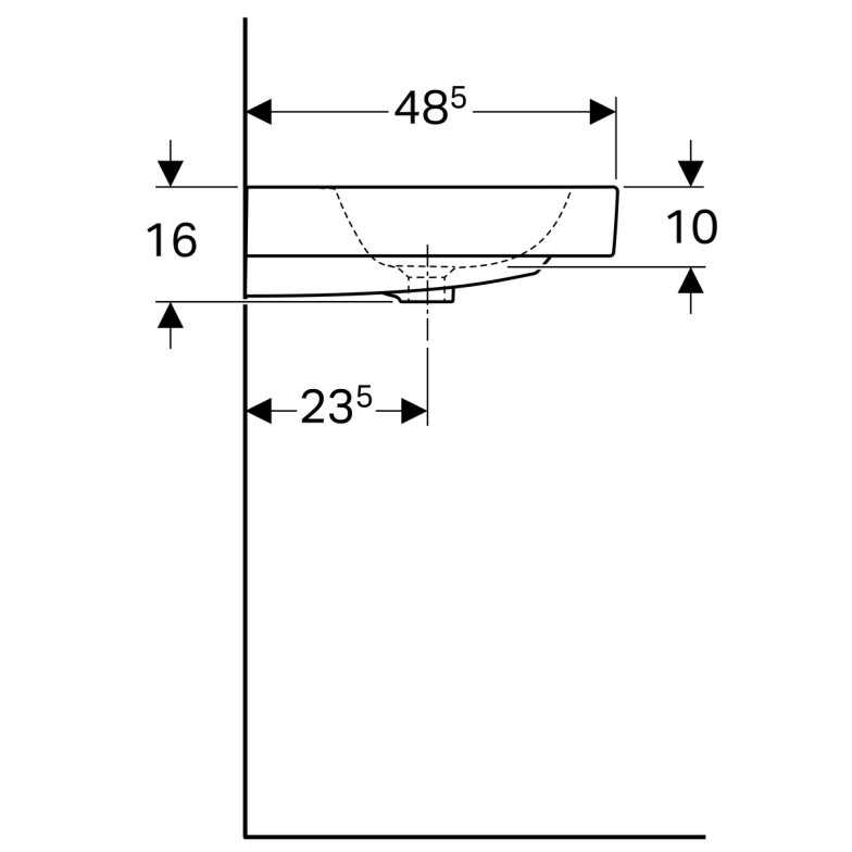 Раковина Geberit 124090000 iCon 90 см