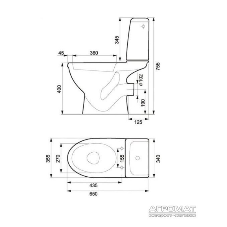 Компакт Cersanit Eko E 011 з дюропластовою кришкою