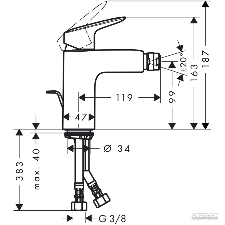 Змішувач для біде Hansgrohe Logis 71200000