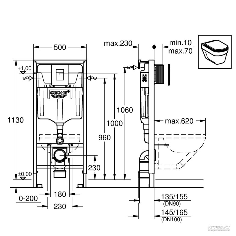 Інсталяція для унітазу Grohe Rapid SL 38772001