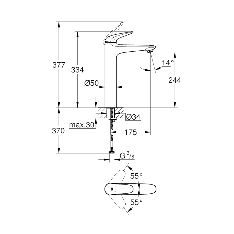 Змішувач до раковини Grohe Eurostyle New 23719003