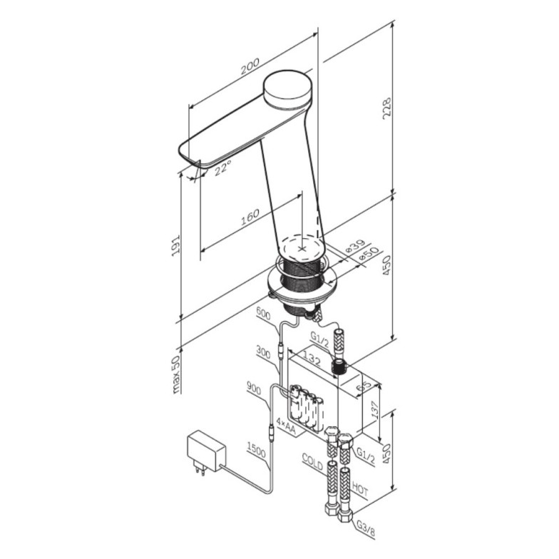 Змішувач для умивальника АМ.РМ Inspire V2.0 F50A92400 високий