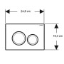 Клавіша змиву Geberit, Delta20 115.127.21.1, з подвійним змивом: Глянцевий хром