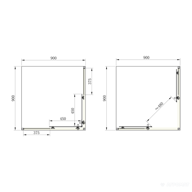 Душова кабіна PRIMERA Frame SHRC53906 90х90 см, скло прозоре