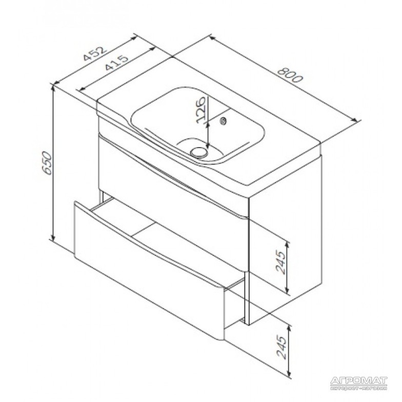 Тумба для раковини AM.PM M80-FHX0802-WC0802-38