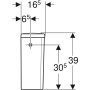 Бачок Geberit, Selnova Square 501.578.01.1, подвійний змив, підведення води збоку, білий глянець