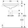 Умивальник, що вбудовується в стільницю Geberit VariForm 500.737.01.2