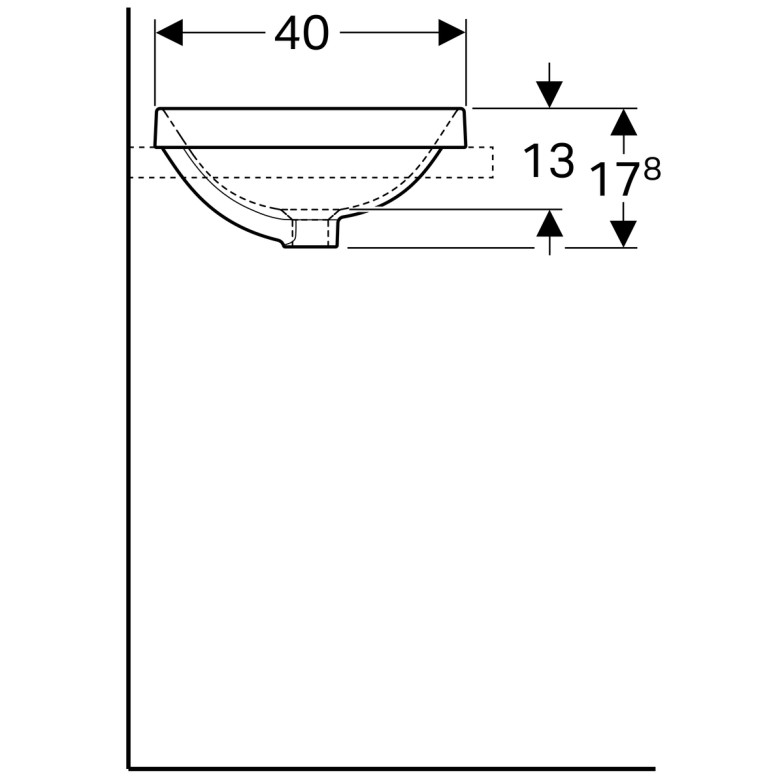 Умивальник, що вбудовується в стільницю Geberit VariForm 500.737.01.2