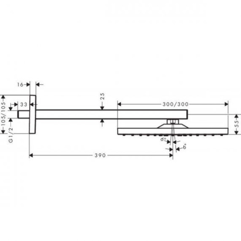 26238670 Hansgrohe Raindance E 300 Air 1jet Верхній душ