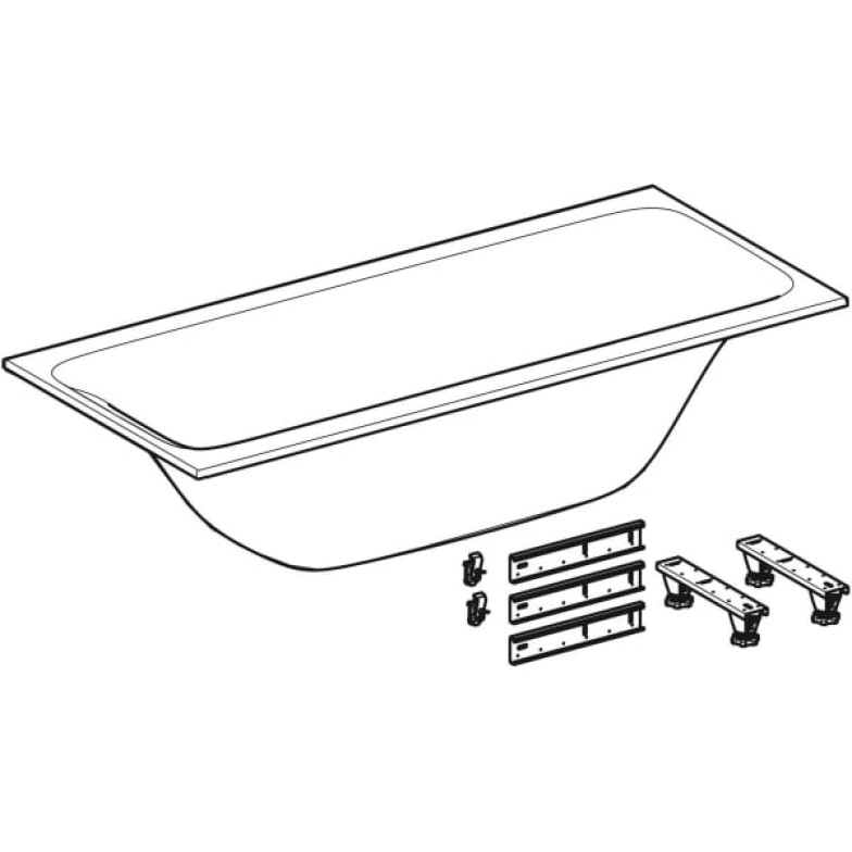 Ванна Geberit,  Tawa Slim Duo, 554.123.01.1, 170 х 75 см, slim rim, центральний вилив