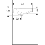 Умивальник Geberit, Smyle Square 500.226.01.1, 120см, отвір для змішувача в центрі, перелив видимий, білий