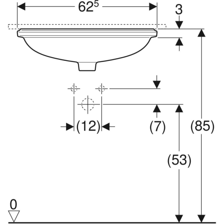 Умивальник, що монтується під стільницю Geberit VariForm 500.757.01.2