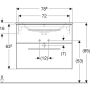 Комплект меблів Geberit для ванної кімнати, Selnova Square 501.240.00.1, тумба під раковину 80см з 2-ма шухлядами + раковина slim rim з 1отв.під зміш. та переливом, 