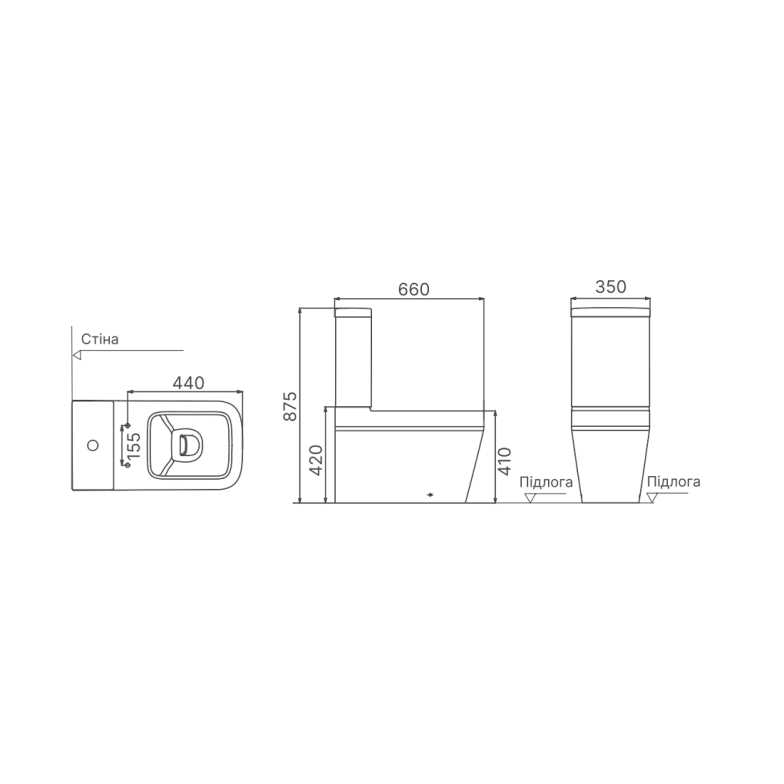 3110140 DEVIT OPTIMA Компакт безобідковий + кришка  soft-close