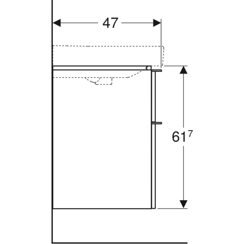 Шафка для умивальника Geberit, Smyle Square 500.354.00.1, з двома шухлядами 88.4см, колір білий