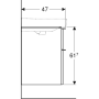 Шафка для умивальника Geberit, Smyle Square 500.354.00.1, з двома шухлядами 88.4см, колір білий