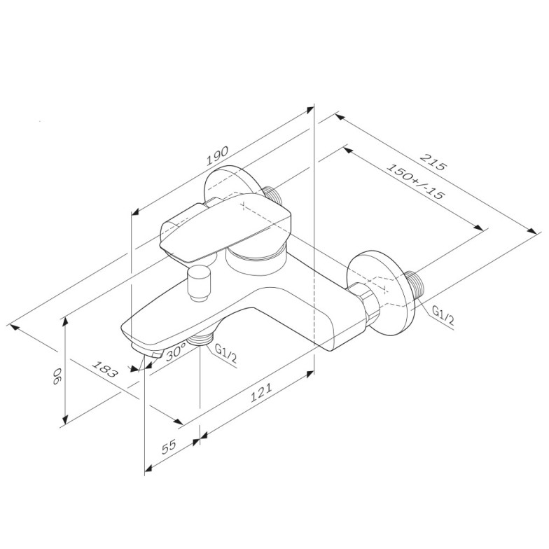 Змішувач для ванни/душу АМ.РМ Tender F45E10000