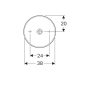 Раковина Geberit, 500.768.01.2 VariForm, що монтується на стільницю, кругла d=40см, без отвору під змішувач, без переливу, колір білий глянець
