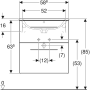 Комплект меблів Geberit для ванної кімнати, Selnova Square 501.238.00.1, тумба під раковину 60см з 2-ма шухлядами + раковина slim rim з 1отв.під зміш. та переливом, 