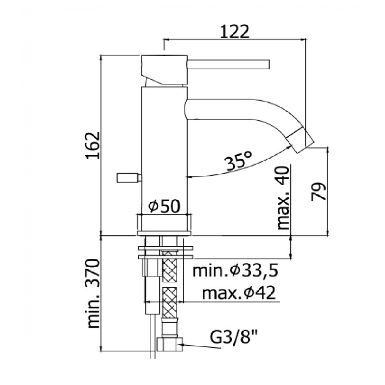 LIG 071 CR LIGHT змішувач для раковини,chrome