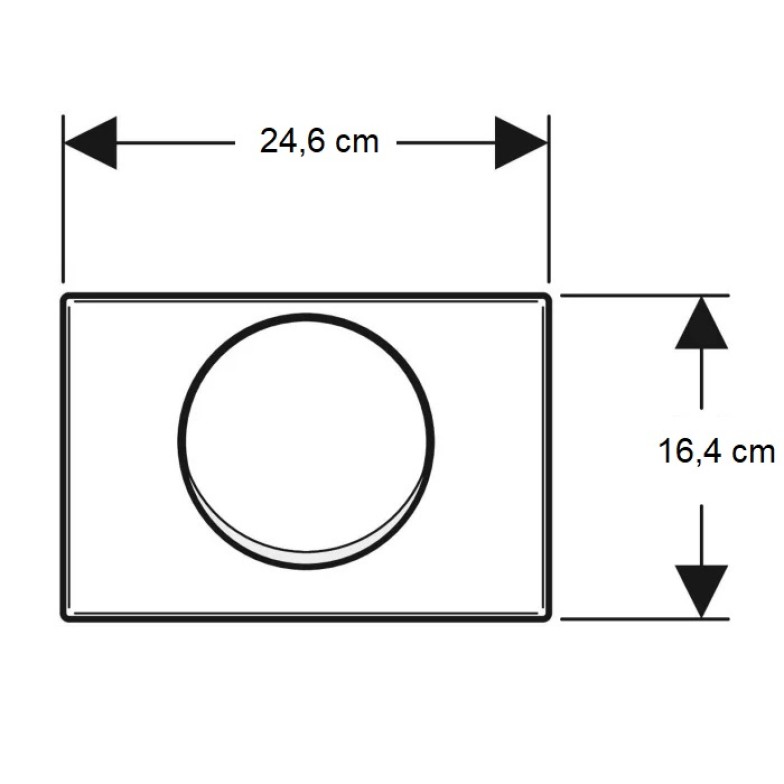 Клавіша змиву Geberit, Delta10 115.108.00.1, для змиву/стопу, з кріпленням на гвинтах, нержавіюча сталь