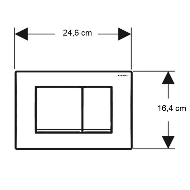 Клавіша змиву Geberit, Delta30 115.137.46.1, з подвійним змивом: Матовий хром